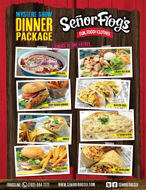 senor frog's las vegas events|senor frog's menu.